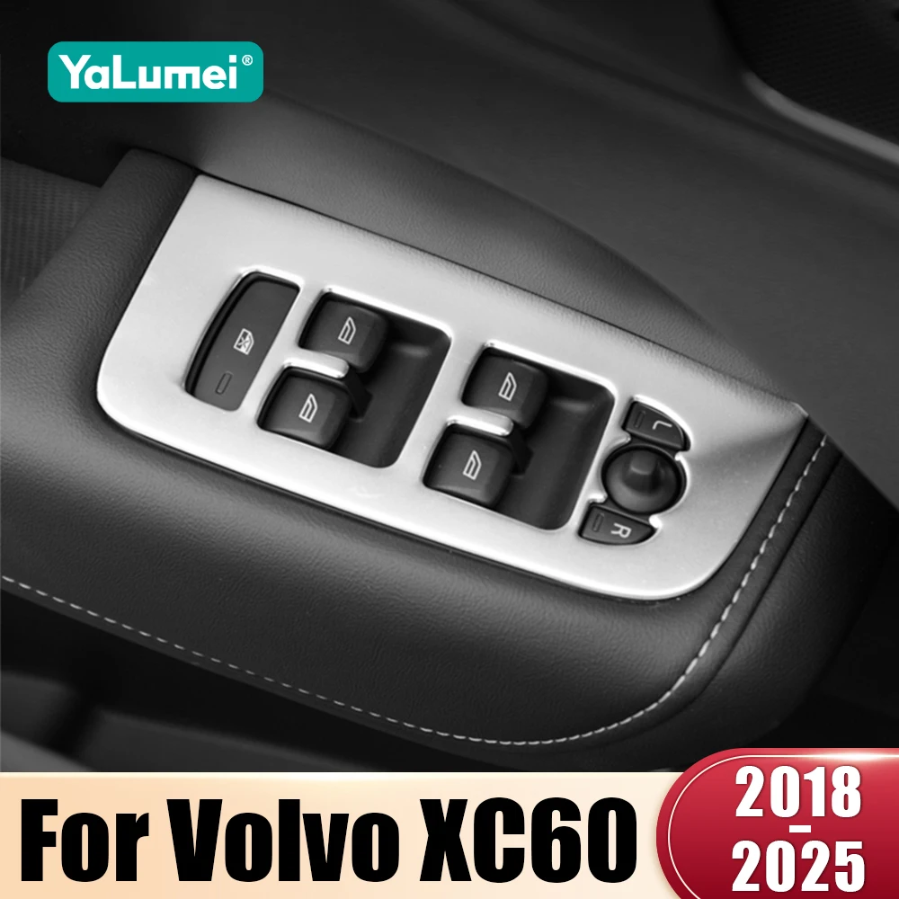 Auto Fenster Glas Lift Schalter Taste Panel Trim Abdeckung Aufkleber Für Volvo XC60 2018 2019 2020 2021 2022 2023 2024 2025 Zubehör