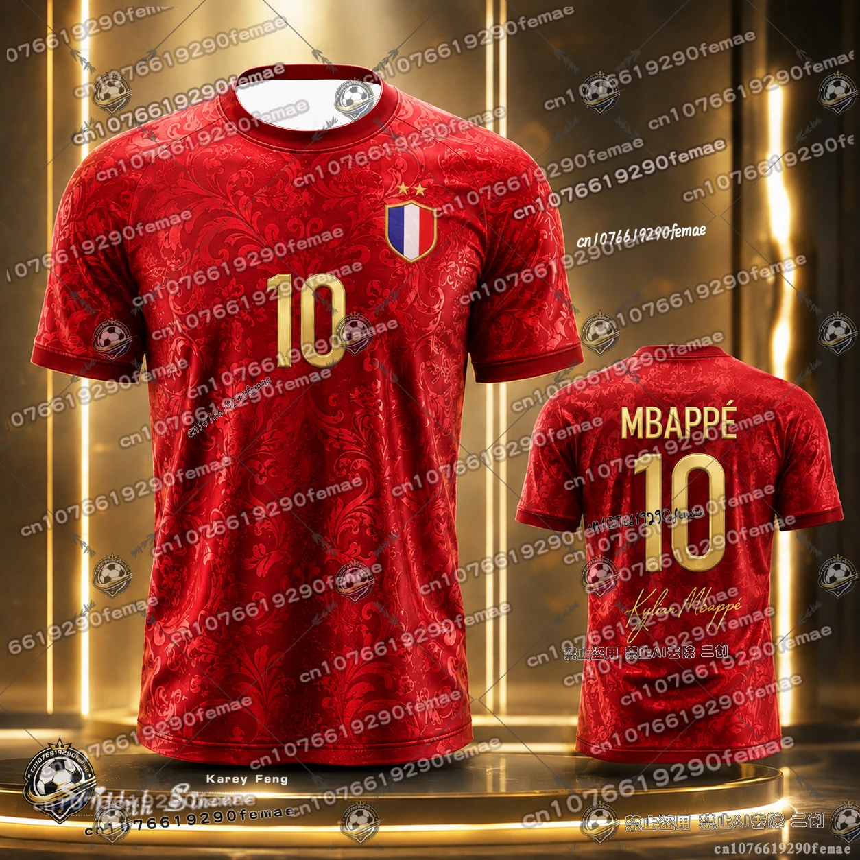 Neues 2026 Mbappé Nr. 10 Fußballtrikot, Fan-Kollektion, Trikot im Fußballspieler-Stil, atmungsaktiv, schnelltrocknend, für Kinder und Erwachsene, Unisex – Detail 7