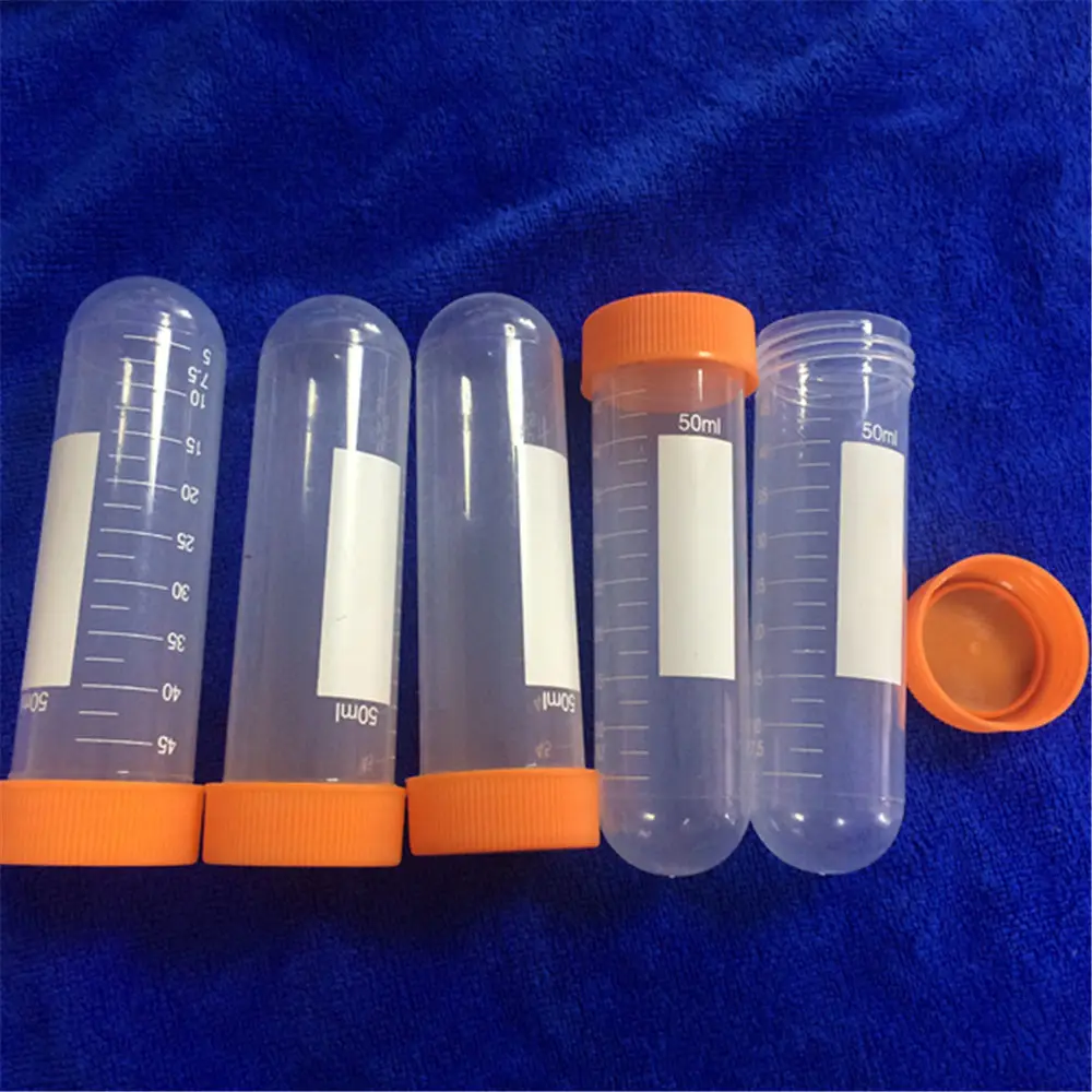 50pcs 50ml measuring Thread Mouth Centrifuge Tubes plastic test tube