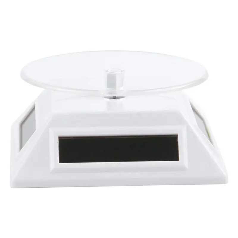 White Solar/Battery Powered Rotating Stand Product Display Art Jewellery Exhibition Photography