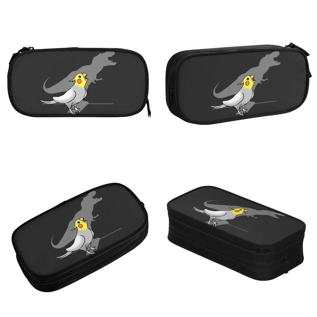 Dinosaur Shadow Cockatiel Pencil Cases Creative Parrot Bird Pet Animal Pen Holder Bag Big Capacity Office Gift Pencilcases