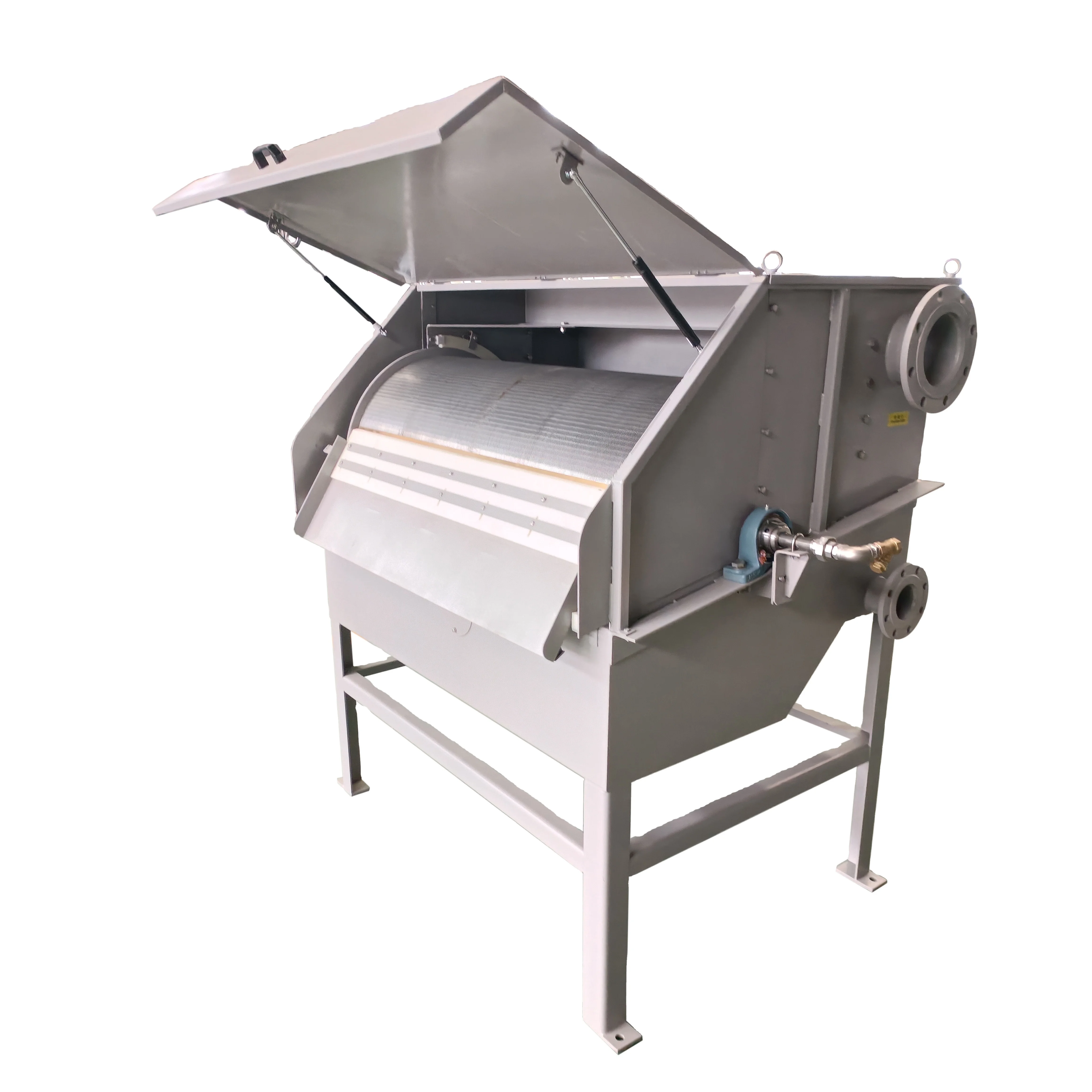 Stainless Steel Precoated Koi Pond Rotary Drum Vacuum Filter Bellow PLC Controlled High Capacity 1 Year Warranty