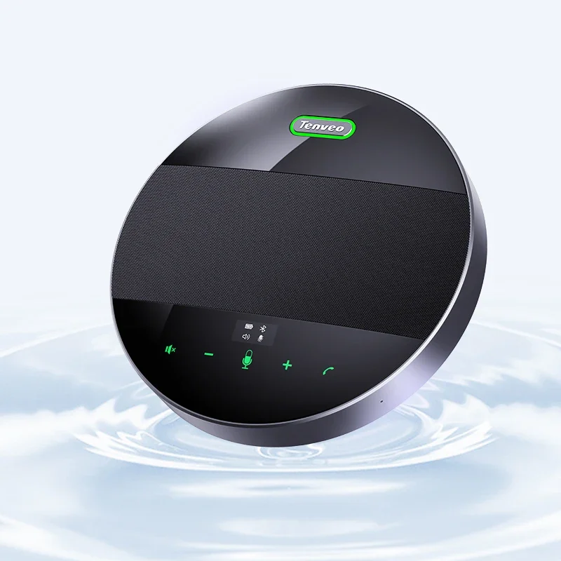 

Touch Screen Daisy Chain full-duplex 360 degree omni directional wireless speakerphone for audio conference system