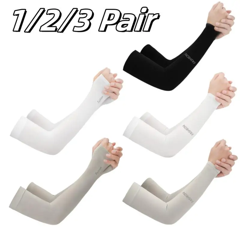 1/2/3 Pair Sports Arm Compression Sleeve Basketball Cycling Arm Warmer Summer Running UV Protection Volleyball Sunscreen Band