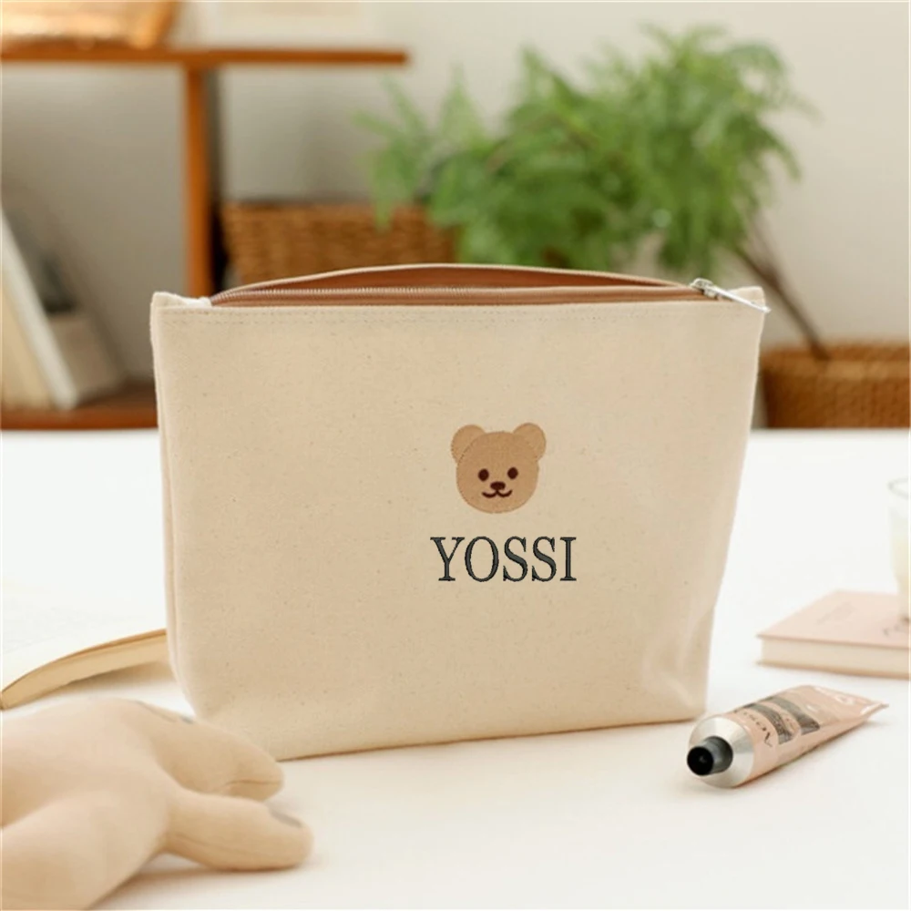 Custom Baby Diaper Storage Bag Personalized Name Outgoing Portable Diapers Baby Bottles Milk Powder Canvas Storage Bag for Mom