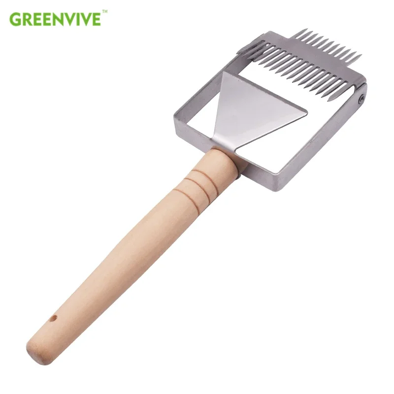 Beekeeping Tools Double-ended Fork Beehive Honey Cutter Uncapping Scraper Wooden Handle Honeycomb Scraper Uncapping Knife Shovel