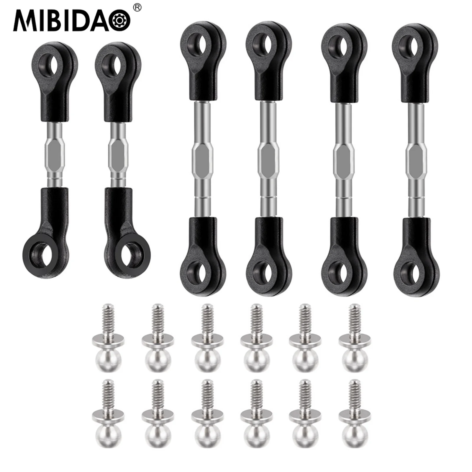 MIBIDAO Aluminium Pull Rod Front and Rear for 1:10 ARRMA FURY MEGA RC Cars Upgrade Accessories