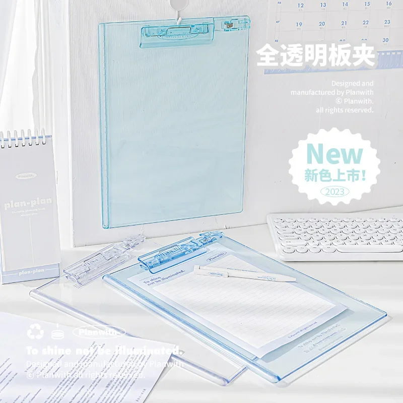 A4 File Folder Acrylic Clipboard Writing Pad Memo Clip Board Test Paper Storage Organizer School Supplies Office Stationary