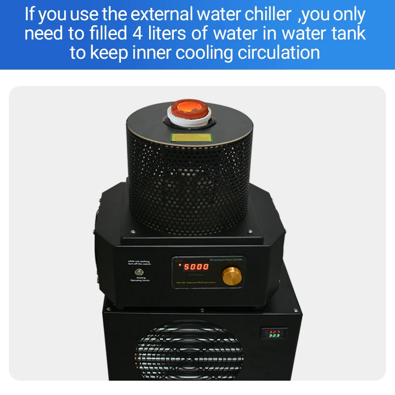 

MS1600 градусов 1 кг плавильная машина золотого емкости для плавильной машины металла с дополнительным контроллером температуры охладителя воды