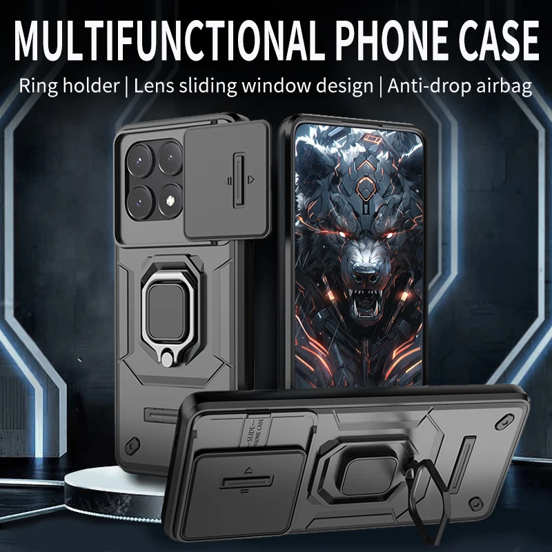 For Xiaomi Poco X6 Pro Case Car Magnetic Ring Holder Armor Back Cover For Poko Little X6 X 6 Pro X6pro Pocox6pro Phone Cases