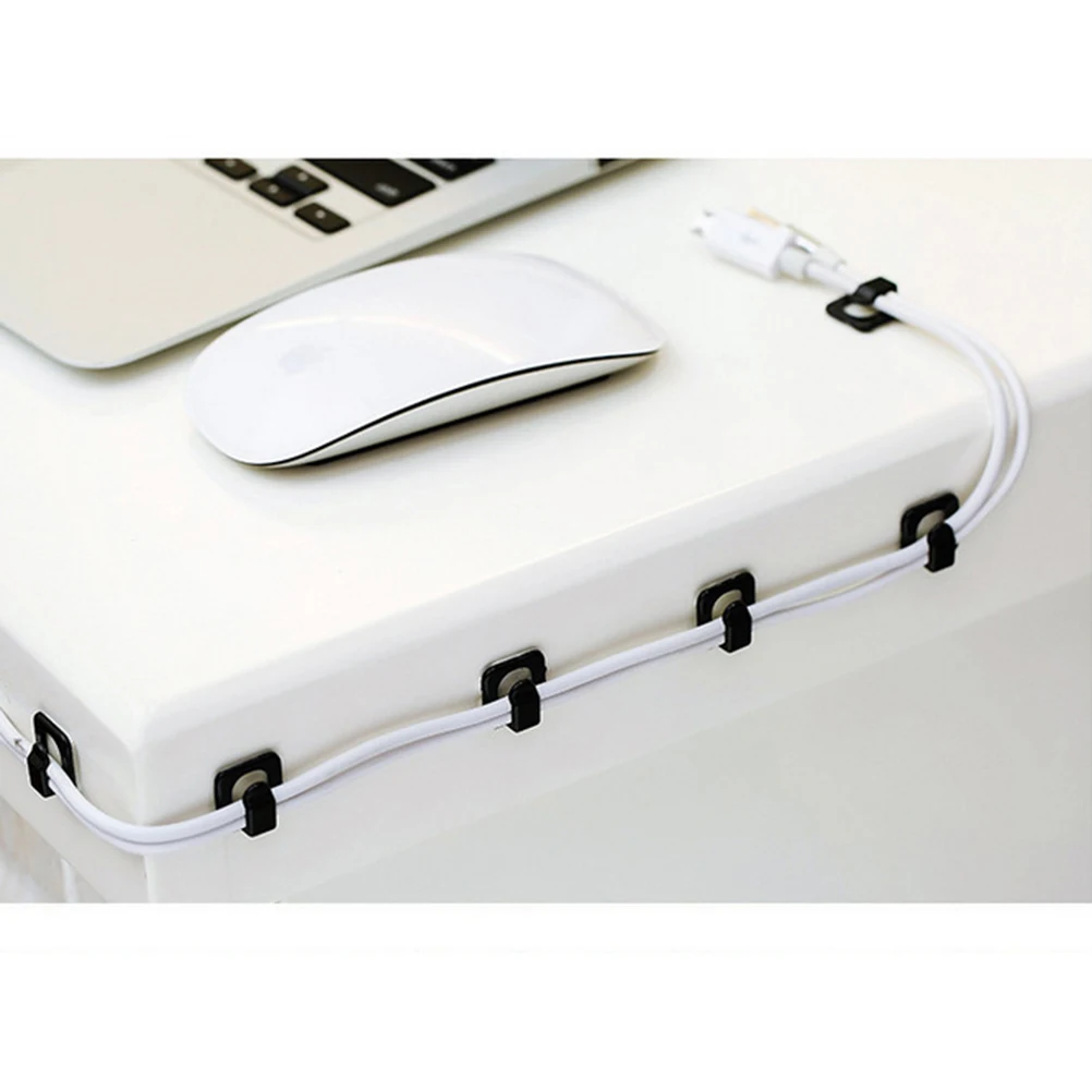 

18Pcs Self-Adhesive Cable Clips Cord Organizer Adjustable Wire Management for Desktop Home Office Charging USB Audio