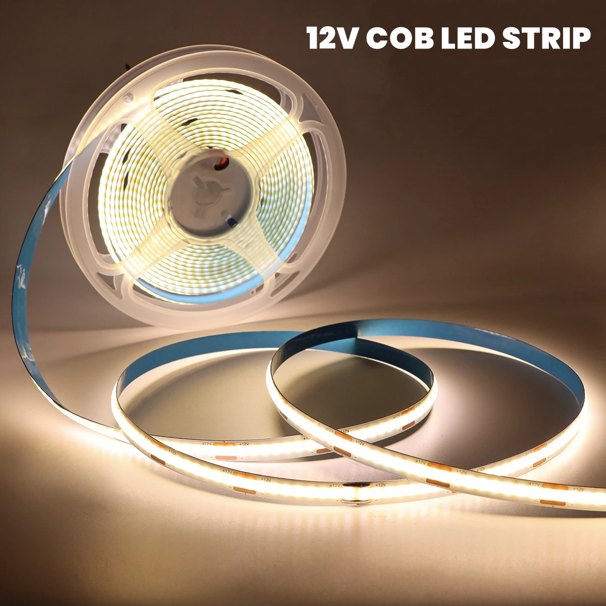 

1-5M COB LED Strip Light DC12V 320LEDs/M Flexible Tape LED Lights for Room Kitchen Wall Decor Cabinet Wardrobe Closet Backlight