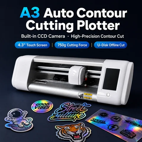 New-Model Cutting Plotter With Built-in CCD Camera Vinyl Stickers Featuring Automatic Edge Detection And Precision Cutting.
