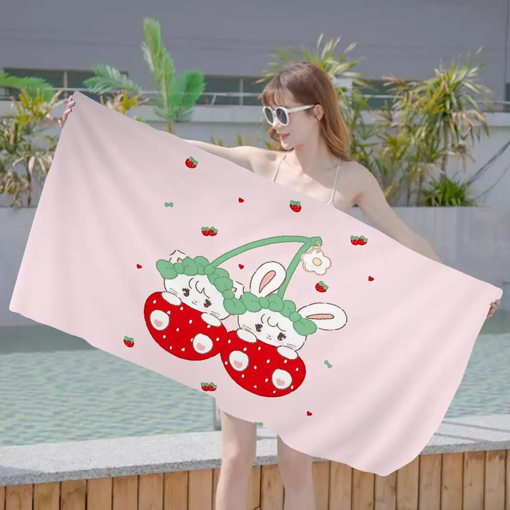 Cute M-Mikko I-Illustrations Beach Towel Colorful Bath Towels for Girl Microfiber Quick Dry Custom Sand Free Beach Spa Gym Pool