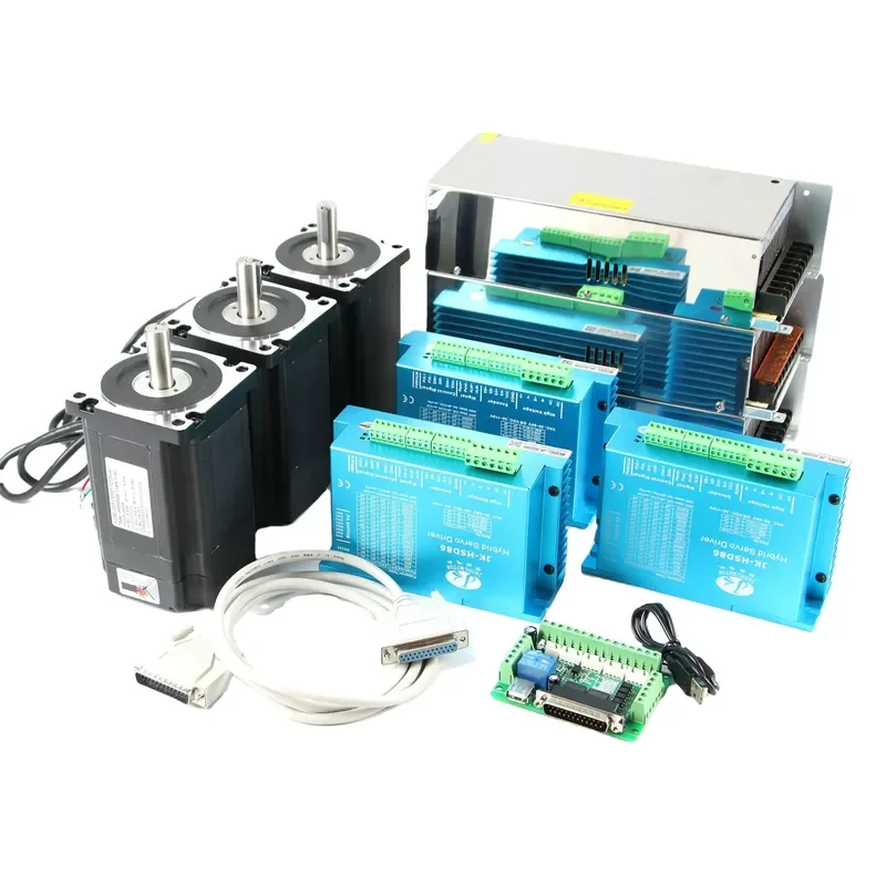 Cnc Stepper Motor Kit 8.0N.m Nema34 Closed Loop Stepper Drive 4Axis CNC Kit with Driver Power Supply