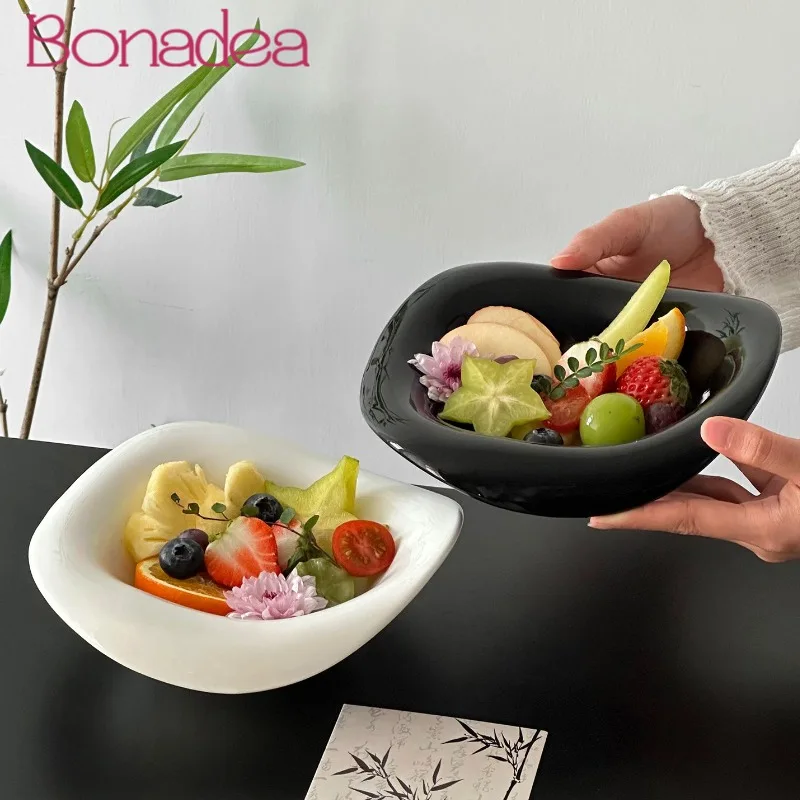 

Винтажная керамическая тарелка для послеобеденного чая, десертная тарелка, изысканная миска для основных блюд, нестандартная фруктовница, посуда для ресторанов и кафе