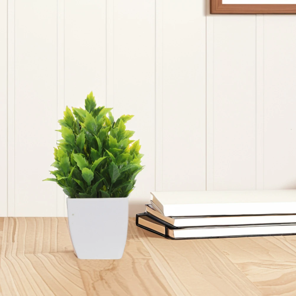 

3 Pcs Artificial Green Potted Plants Bonsai Tree Decor Indoor Bathroom Farmhouse PP Fake Plants Desktop Office Decorations