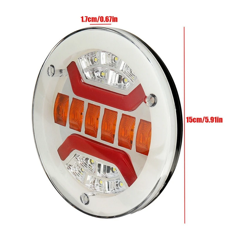 2Pcs 43 LED Truck Rear Tail Light Taillights For Trailer Lorry Caravan Camper Brake Stop Lamp DRL Turn Signal Indicator