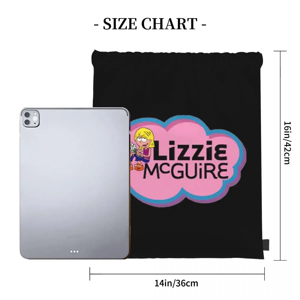 Lizzie Mcguire Multi-Function Drawstring Sacos, Pacote de bolso, Storage Bag, Book Bag, Mochilas de Viagem, Estudantes