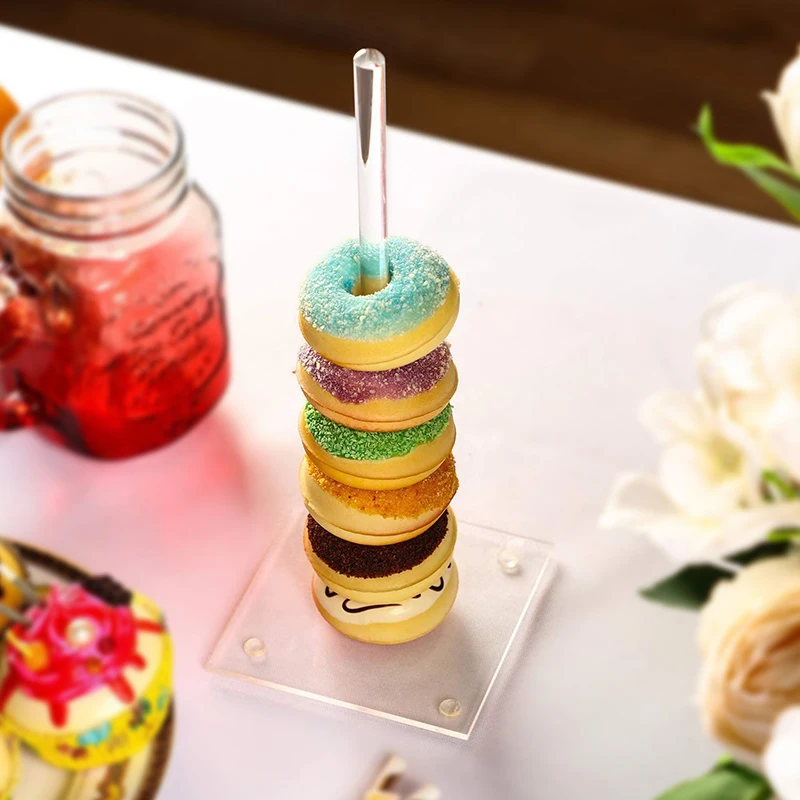 NEW Acrylic Doughnut Holder Dessert Display Rack Dim Sum Bread Sales Rack Donut Stand Birthday Party Wedding Table Decoration