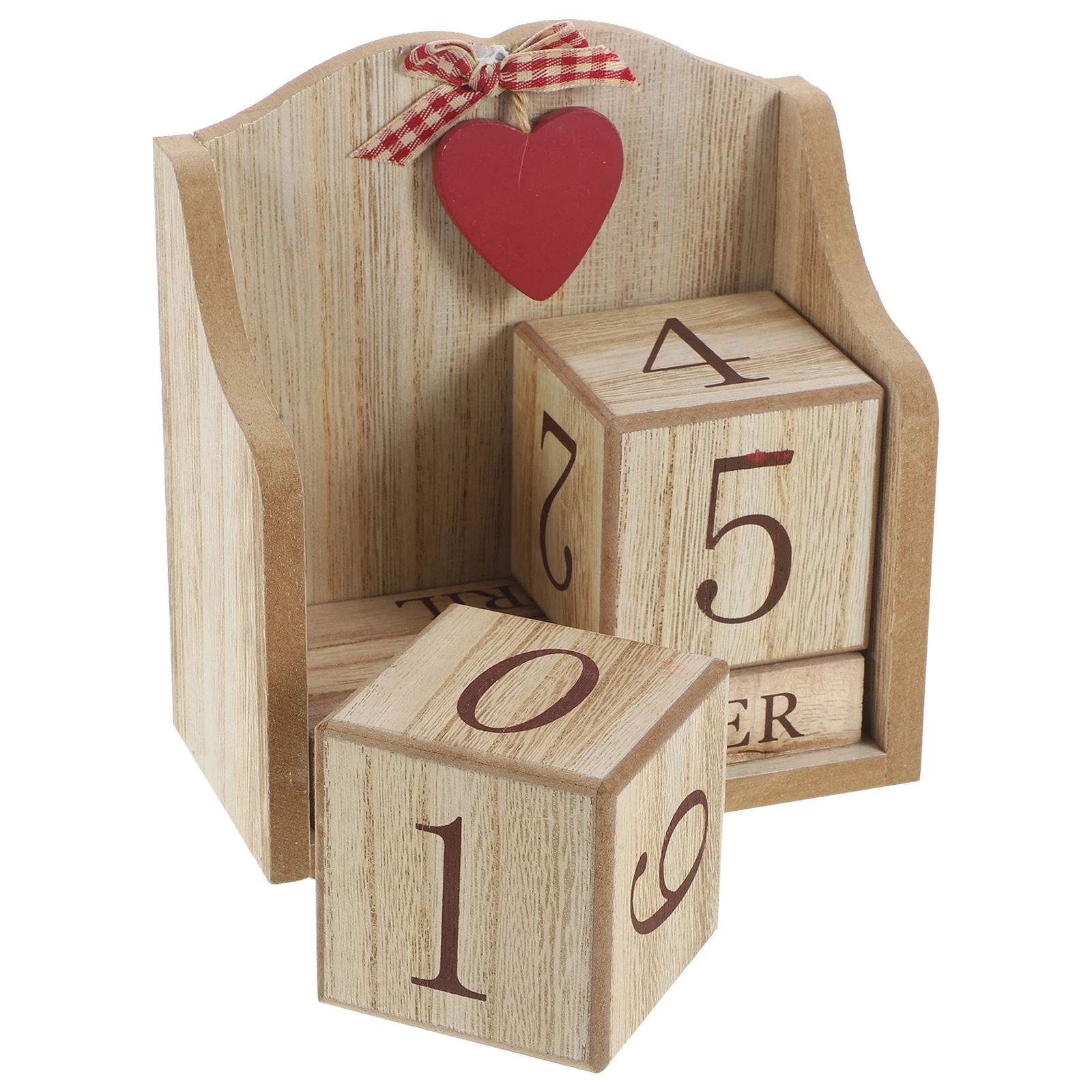 

Wooden Block Perpetual Date Desk Decorative Table Home Office Study Desktop Calendar Blocks Reusable No Needed Wood