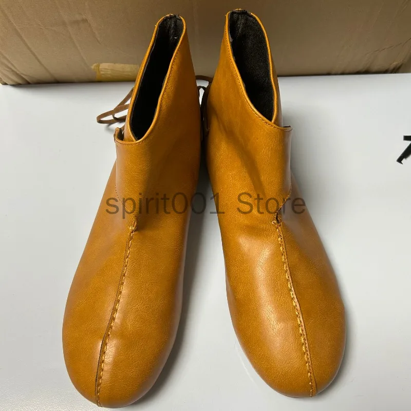 Chaussures plates simples pour hommes, chevalier médiéval Prince, bottines rétro décontractées en cuir pour Halloween, pour fête Cosplay