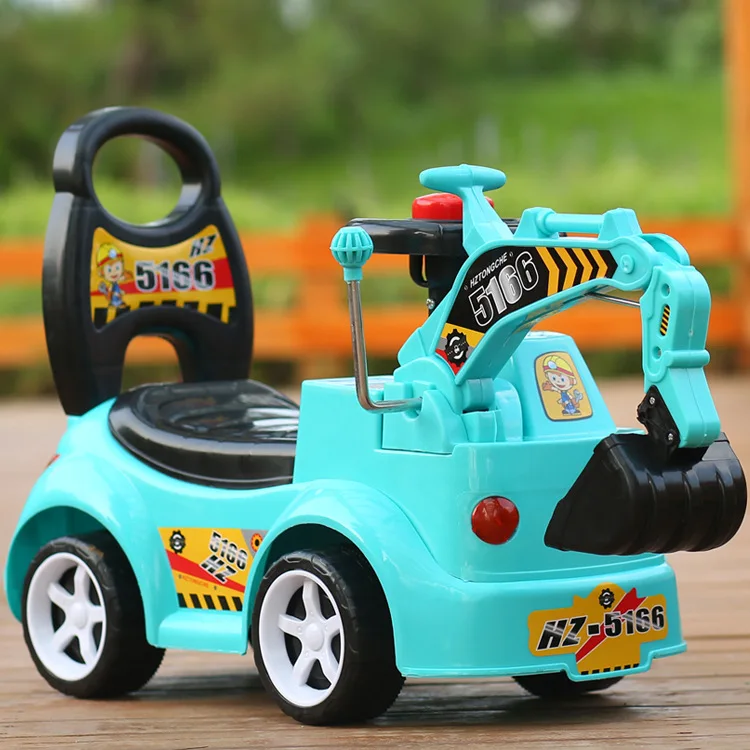 LazyChild Children Excavator Toy Engineering Vehicle Baby Excavator Ride On Car Toy Truck Birthday Gift For 1-3 Years Old Kids