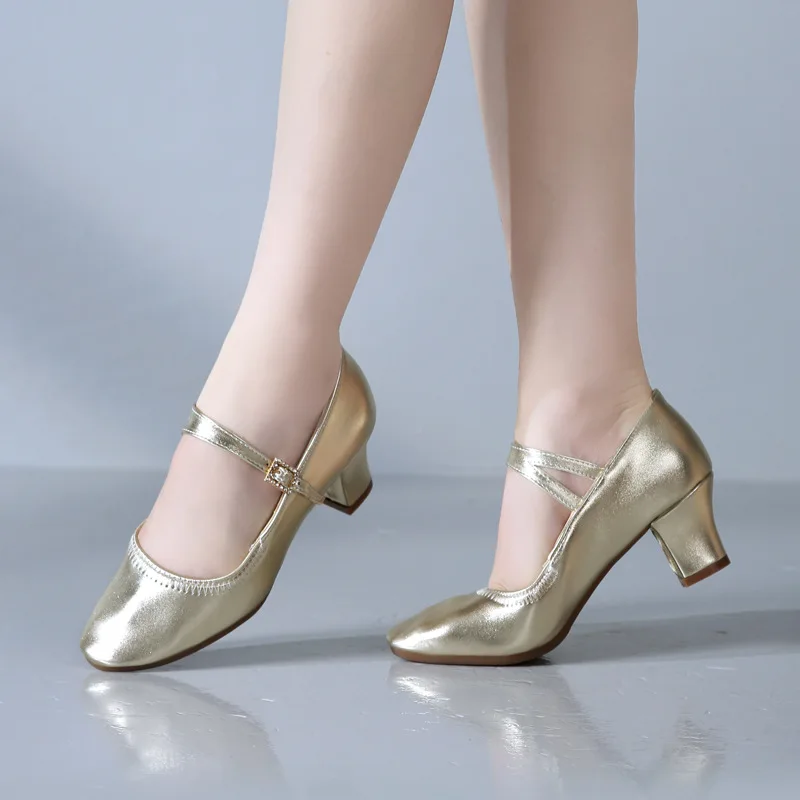 Character Shoes for Woman Ankle Strap High Heels Latin Dance shoes closed toe Ballroom Salsa Tango Modern Dance Shoes Women