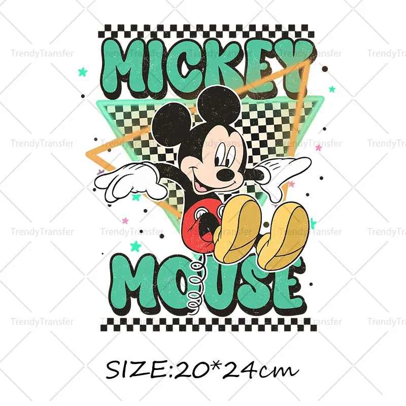 Retro Mickey Minnie Toy Story Ijzer Op Transfers Stickers Voor Kleding Thermische Stickers Diy T-Shirts