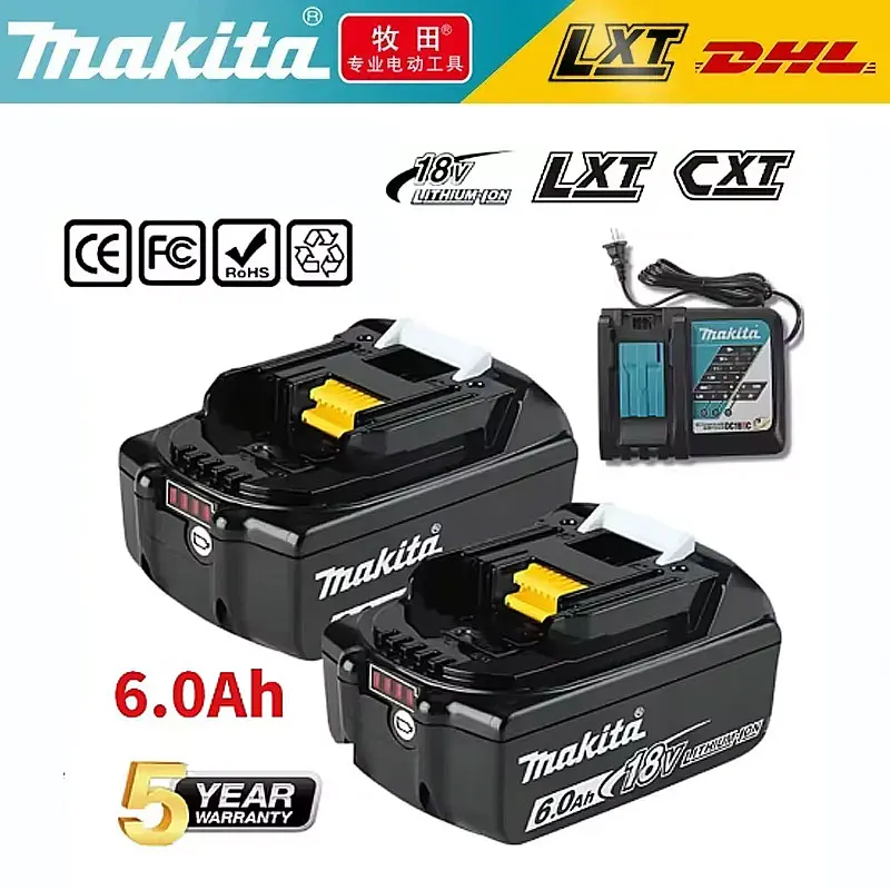 

100% NEW Makita Battery 18v 6000mAh BL1860 BL1850B BL1850 BL1830 battery & charger 18v Replacement Power Tool Batteries