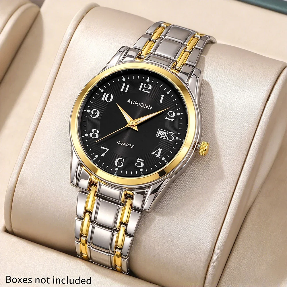 1 Pc Latest Business Minimalist Men's Quartz Watch with Multiple Colors To Choose From, No Gift Box Included