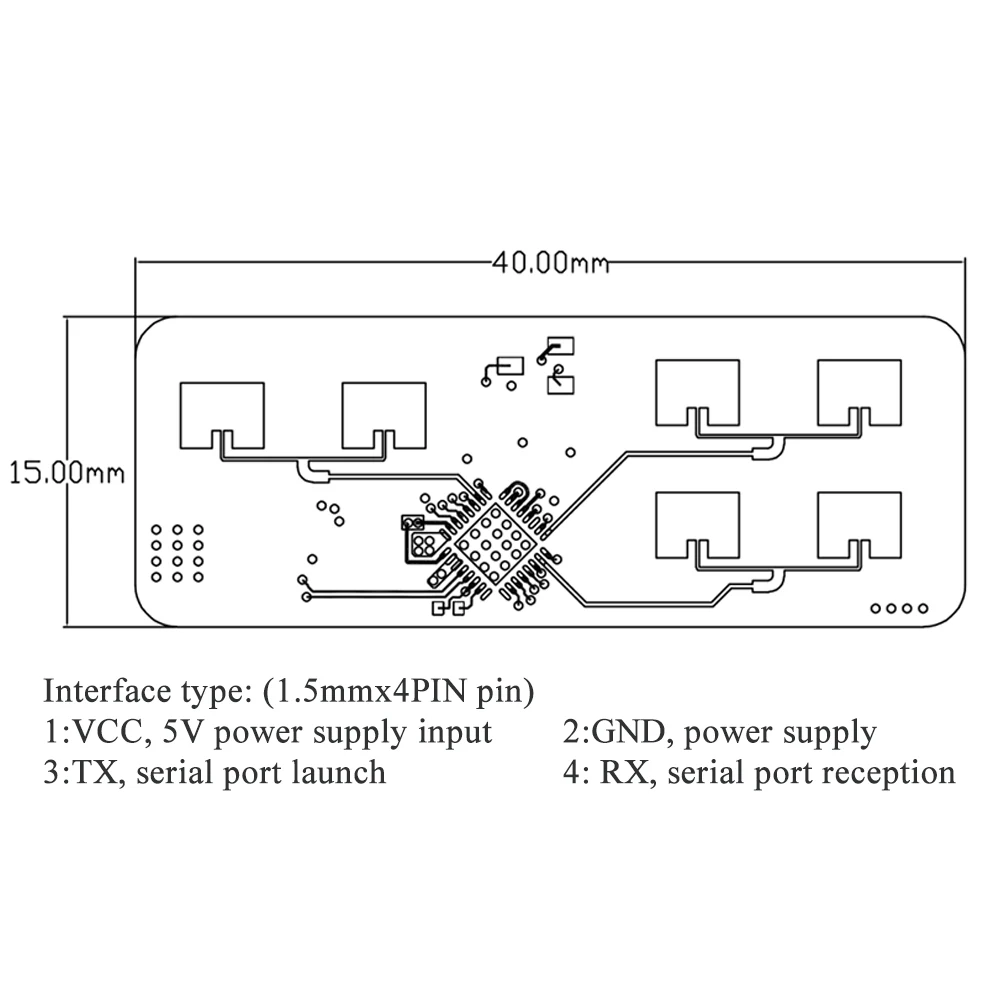 LD2450 24GHz Human Motion Trajectory Tracking Sensor FMCW Wave Radar Induction Module Target Positioning 6M ASCII Output