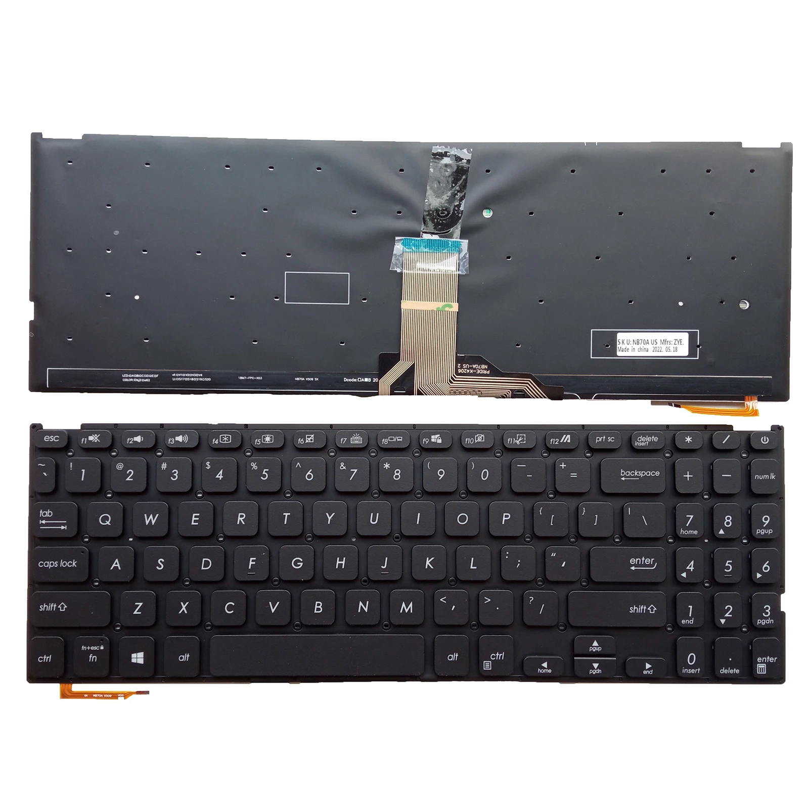 

For Asus Vivobook X509 X509FA X509FJ X509U X509UA X509DA US Keyboard black Backlit