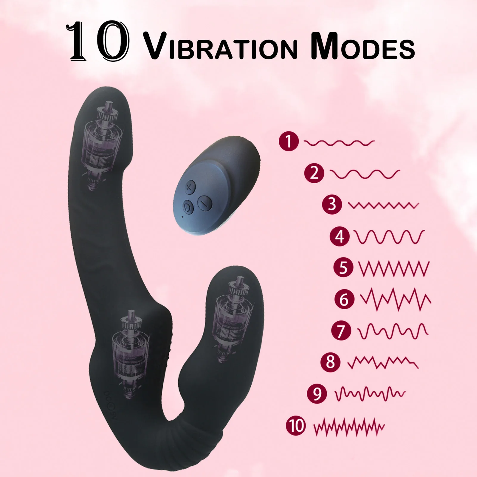 Strapless Strap-on Dildos Vibrator with Remote Control for Women Lesbian Couples, G Spot Sex Toys With Clitoris Stimulator - Image 3