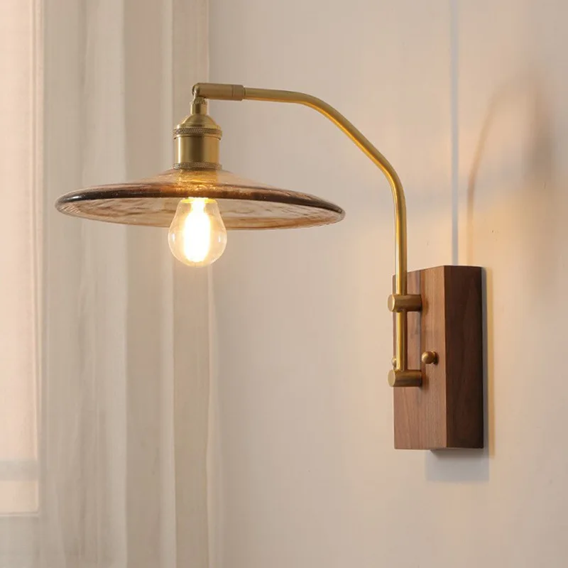 Lampu dinding kaca, proyek hotel ruang makan lampu teras Modern untuk tangga, lampu dinding