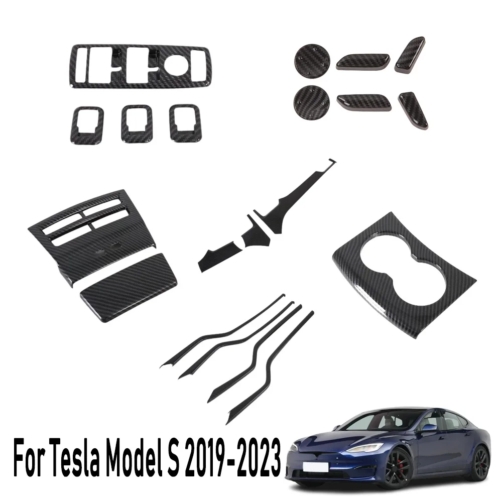 ABS Window Lift Cover Outlet Air Condition Vent Frame Trim Seat Accessories-ModelS For Tesla Model S 2019 2020 2021 2022 2023