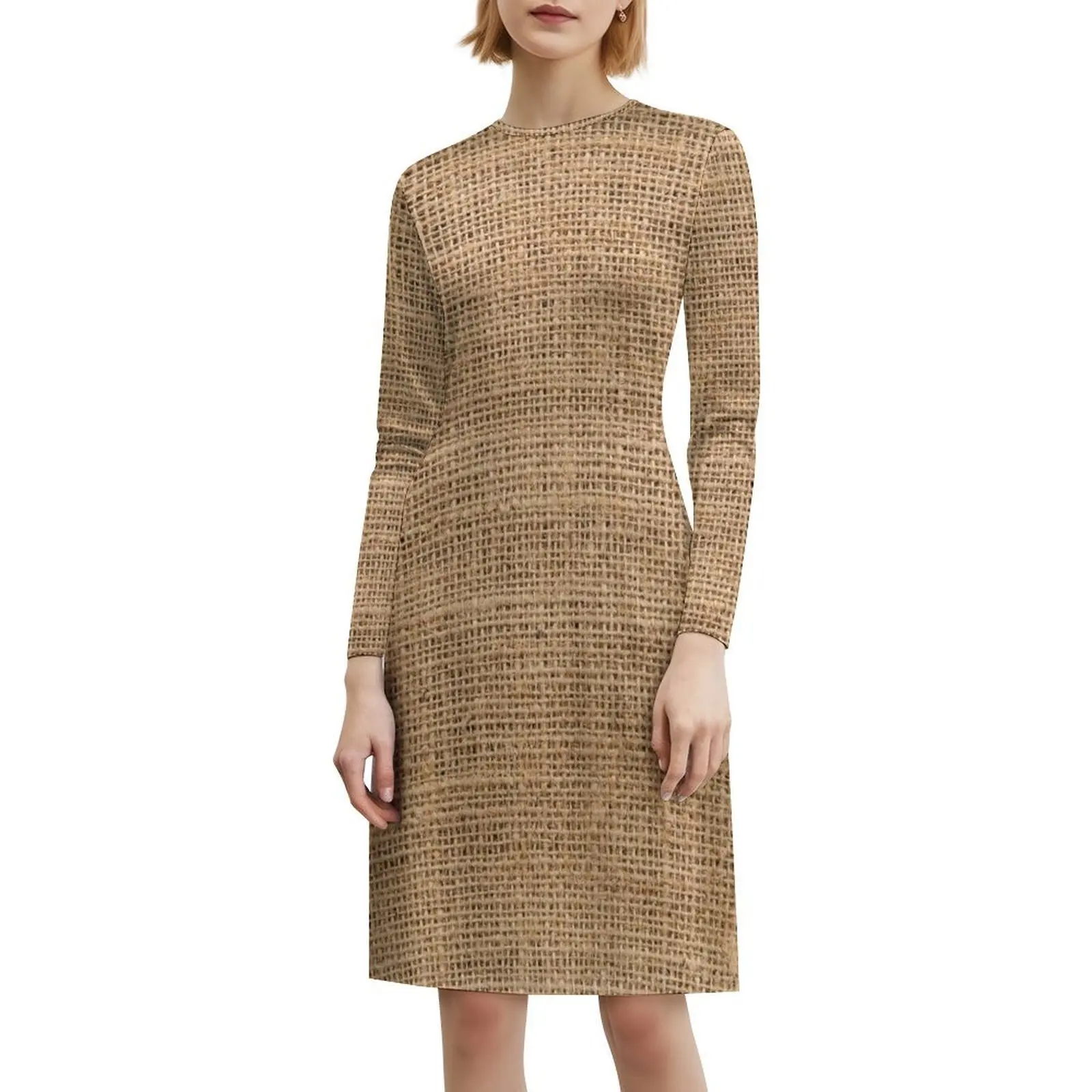 كيس البطاطس قماش خمر فستان بوهيمي نفخة الأكمام أو خيارات بلا أكمام للنساء فستان كيس البطاطس ملابس امرأة