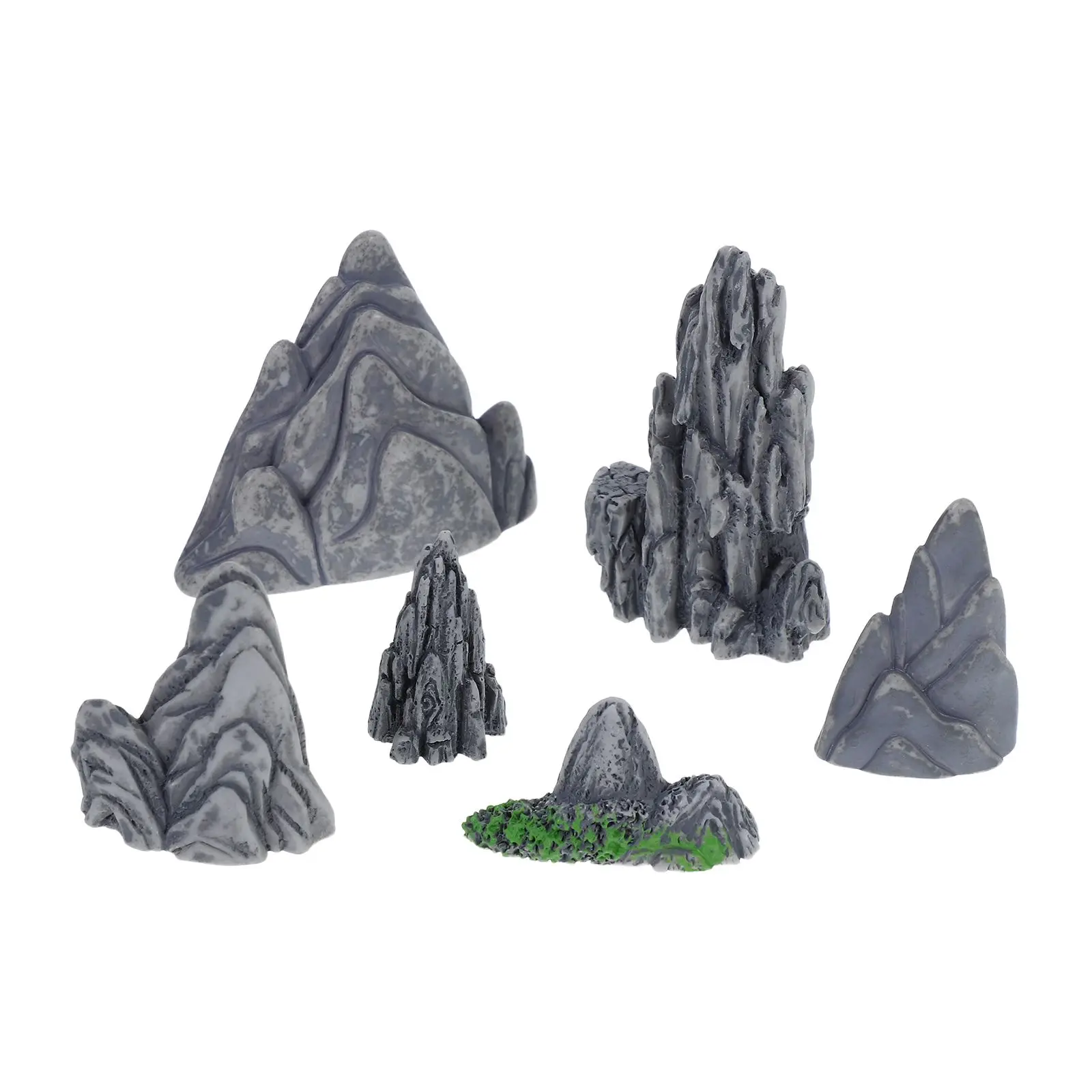 

6 Pcs Miniature Rockery Garden Accessories Fake Mountain Bonsai Ornament Compact Design High Realism DIY Arrangement Sturdy