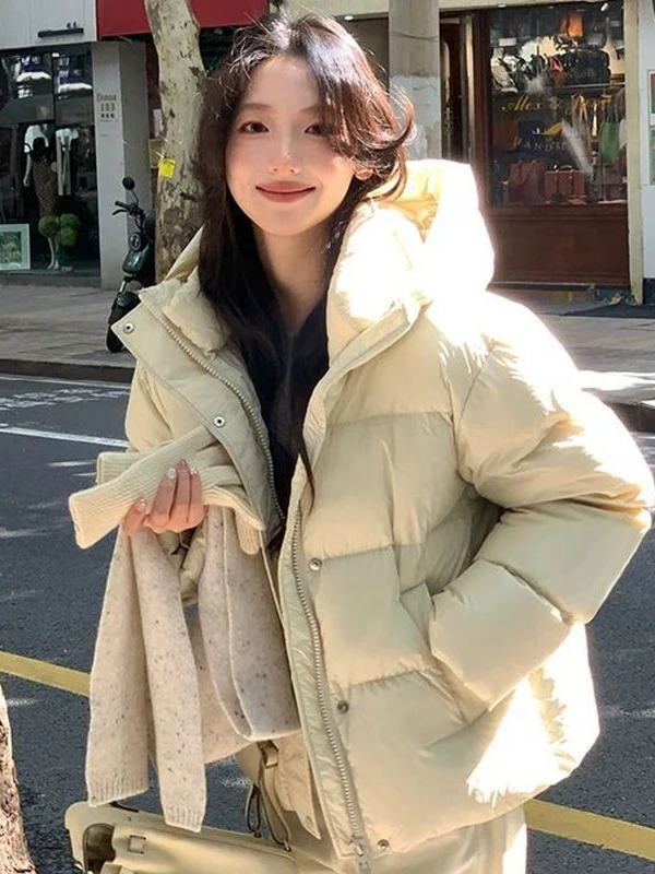 

Fashionable Short Cotton Jacket Women's Winter New Style Versatile Super Cute Puff Bread Doughnut Coat Korean Loose Fit