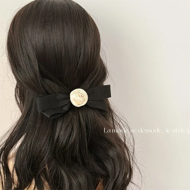 Rose Bow Barrettes Women's Design Sense Back Head Hairware Temperament Side Clip Top Clip Hair Accessories New