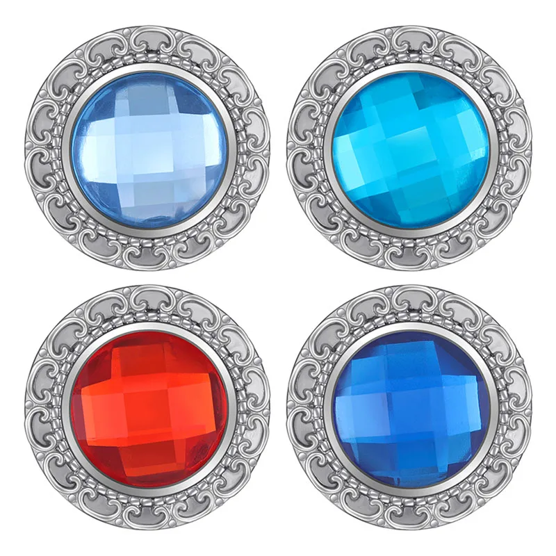 New Beauty Colorful Rhinestone Round style Flower 18MM snap buttons fit DIY snap bracelet jewelry wholesale