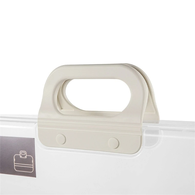 Caja archivos portátil Y1UB, lápiz transparente plástico para estuche, carpeta con asa bloqueo, bolsa para para