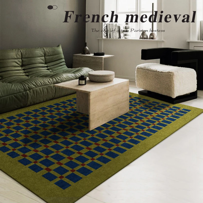 Vintage Checkerboard Luxury Carpet Living Room Carpets Decoration Large Area Mat Home Bedroom Cloakroom Comfortable Soft Rugs view 2