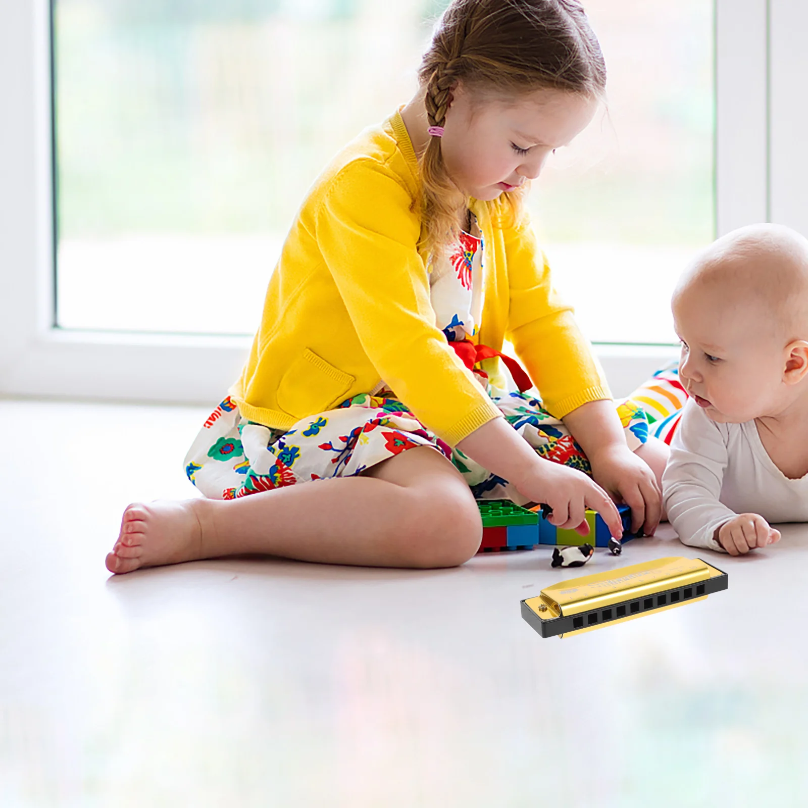 

10 Holes Harmonica Children Educational Mini Lightweight Beginner Musical Instrument for Kids Toddlers Portable 20 Tones