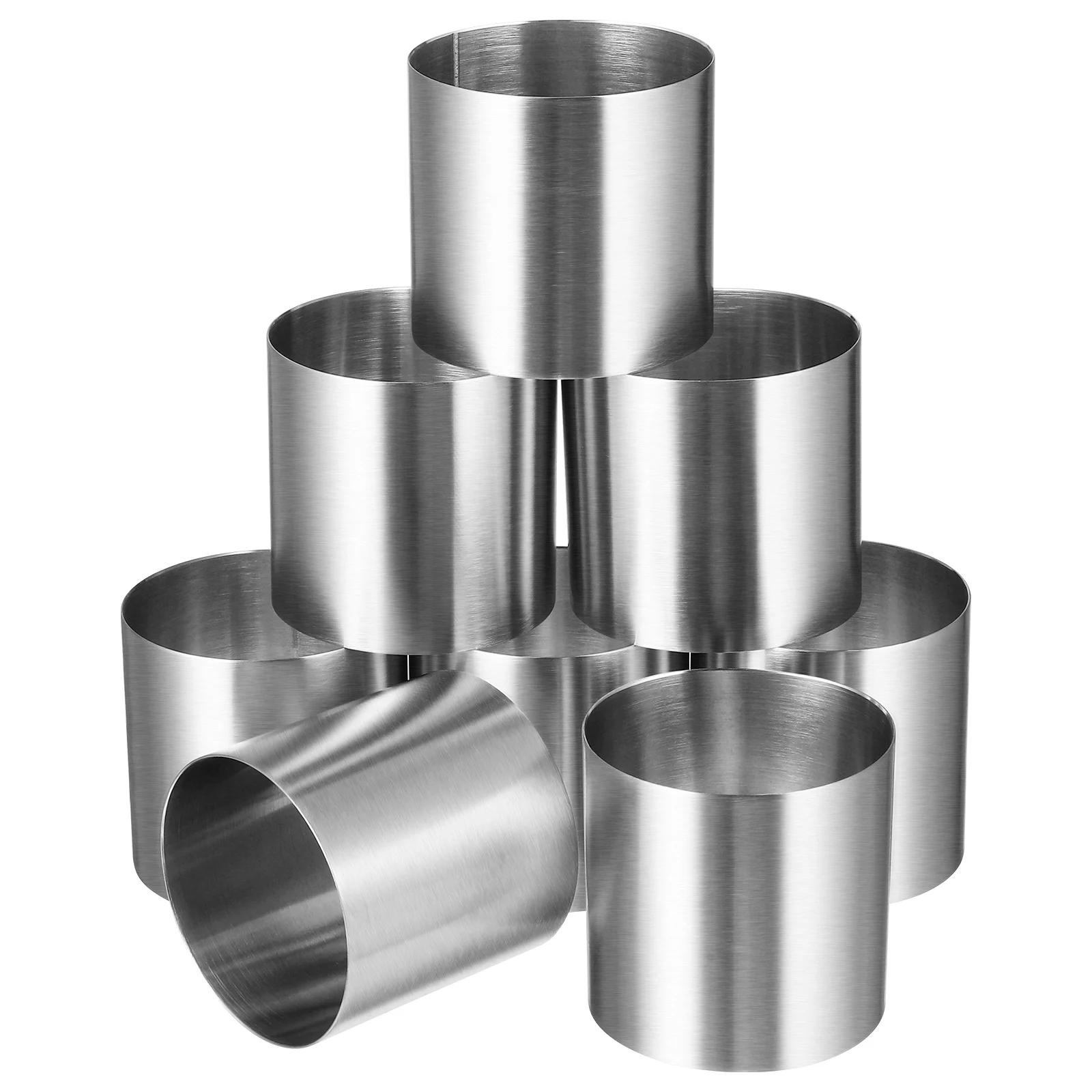 

8pcs Mini Round Stainless Steel Cake Rings Molds for Baking Cheese Cupcake 5x5x5cm Nonstick Easy to Clean Kitchen Tools