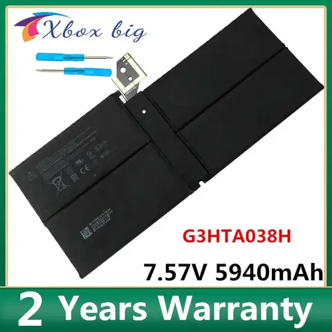 G3HTA038H DYNM02 Laptop Battery for Microsoft Surface Pro 5 1796,Pro 6 1807 1809 12.3'' Series Tablet 7.57V 5940mAh