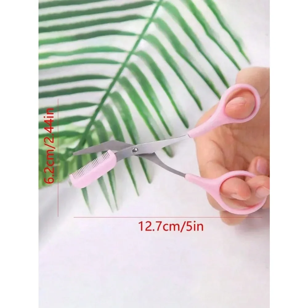 กรรไกรตัดขนคิ้วแบบมีหวี 1 ชิ้น สำหรับทุกเพศ - เครื่องมือตัดแต่งทรงอย่างแม่นยำสำหรับผู้ชายและผู้หญิง กำจัดขนบนใบหน้า อุปกรณ์เสริมความงามพร้อมเป็นของขวัญ