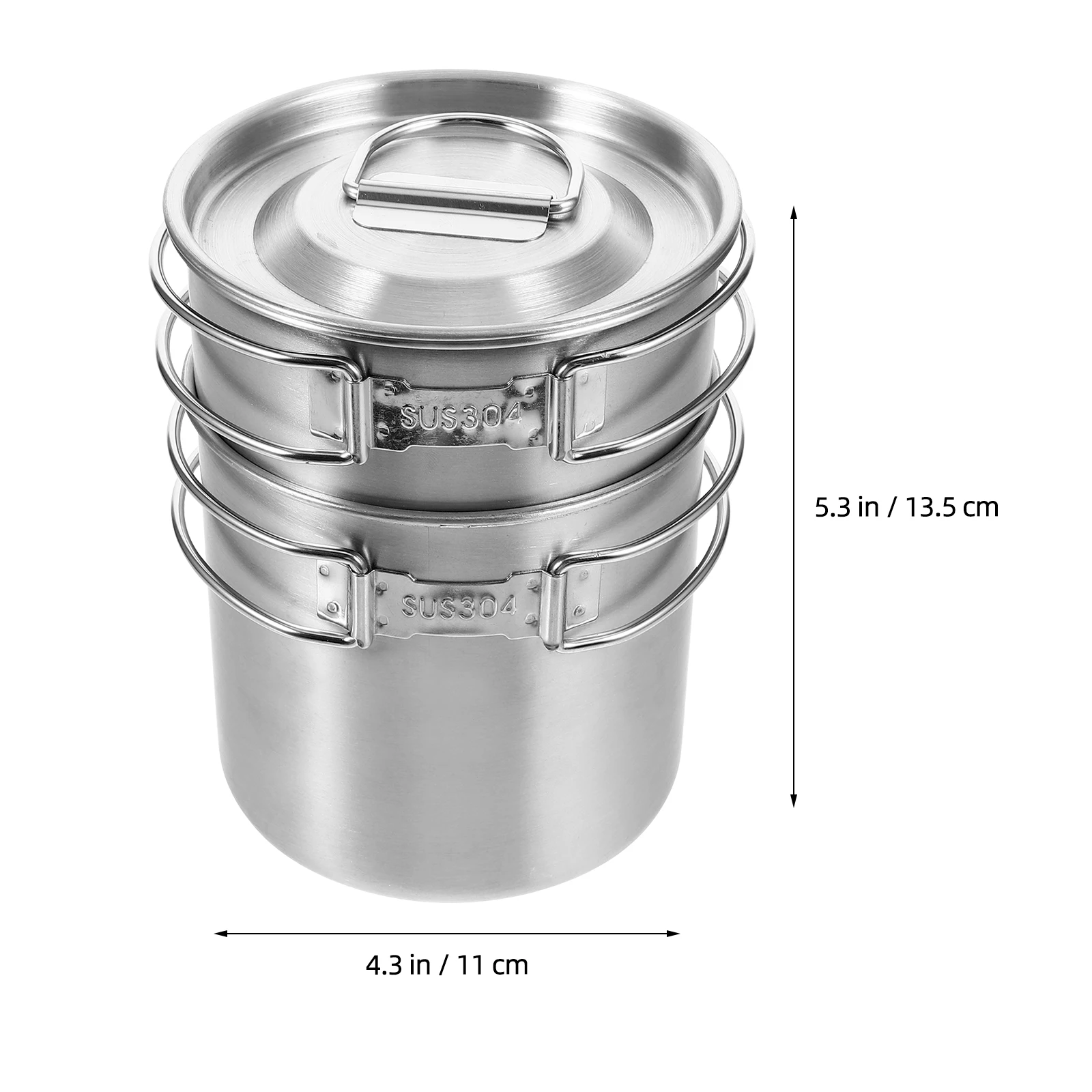 

1 Set Outdoor Coffee Stainless Steel Camping Water Mug Durable Tea Cup With Handle Portable Stackable Metal Drinking Cup For