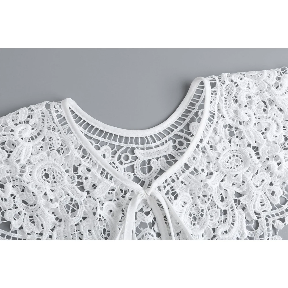 الياقات الدانتيل وهمية امرأة انفصال الجبهة التعادل الياقة البيضاء 2025 الشتاء سترة الملحقات القابلة للإزالة وهمية الرقبة القطبية نصف قميص