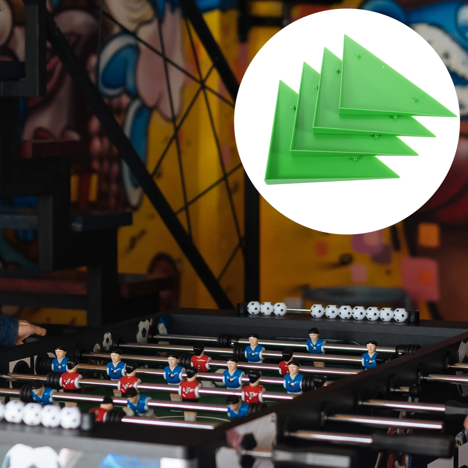 

4pcs Triangle Guard Foosball Table Corner Guard Protector Green ABS Material Anti Triangle Table Corner Scratch Easy Clean